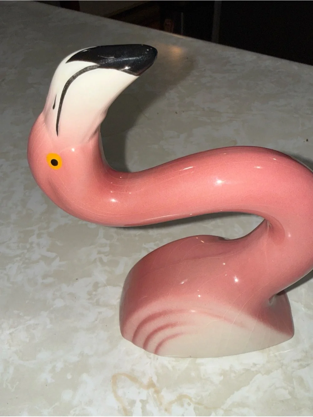 Pink Ceramic Flamingo Figurine - Decorative Home Accent